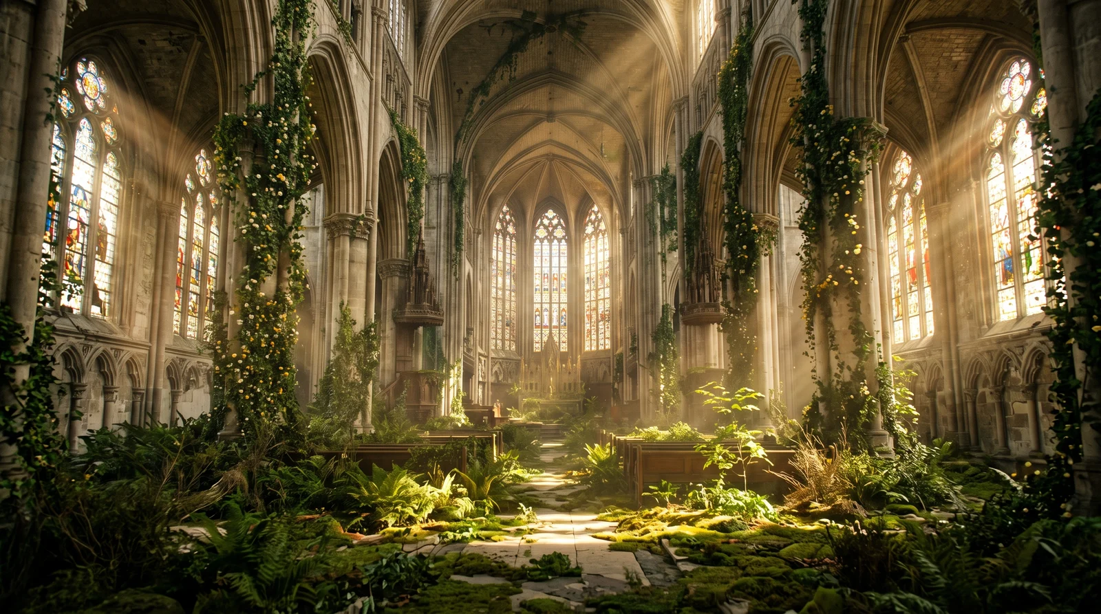 Overgrown Cathedral — Nano Banana 2.1 example