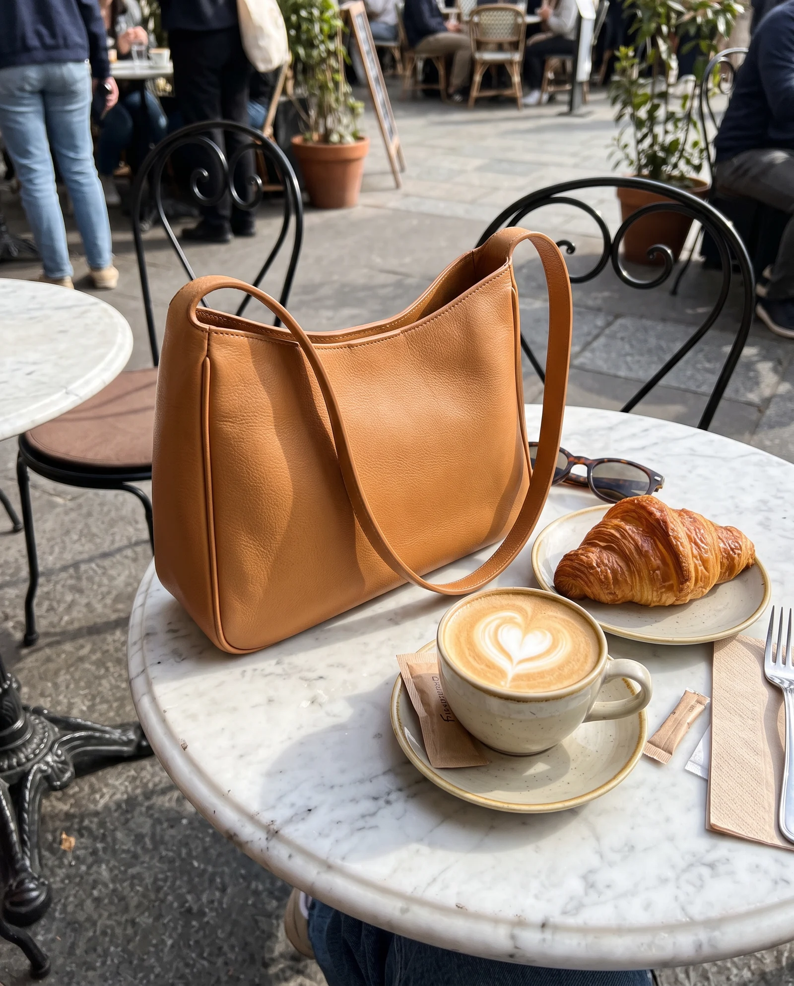 Cafe Handbag UGC — Nano Banana 2.1 example