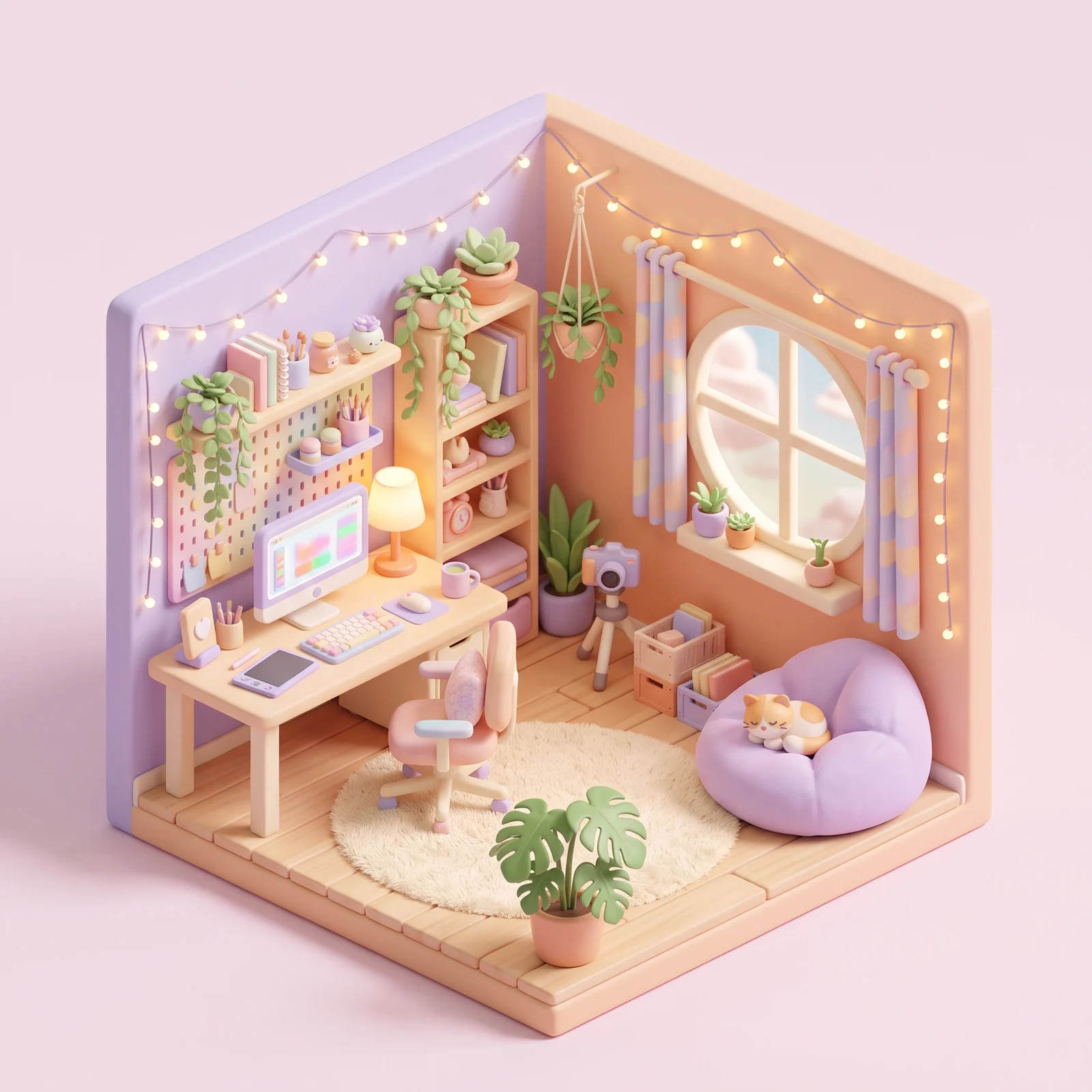 Pastel Isometric Room — Nano Banana 2.1 example