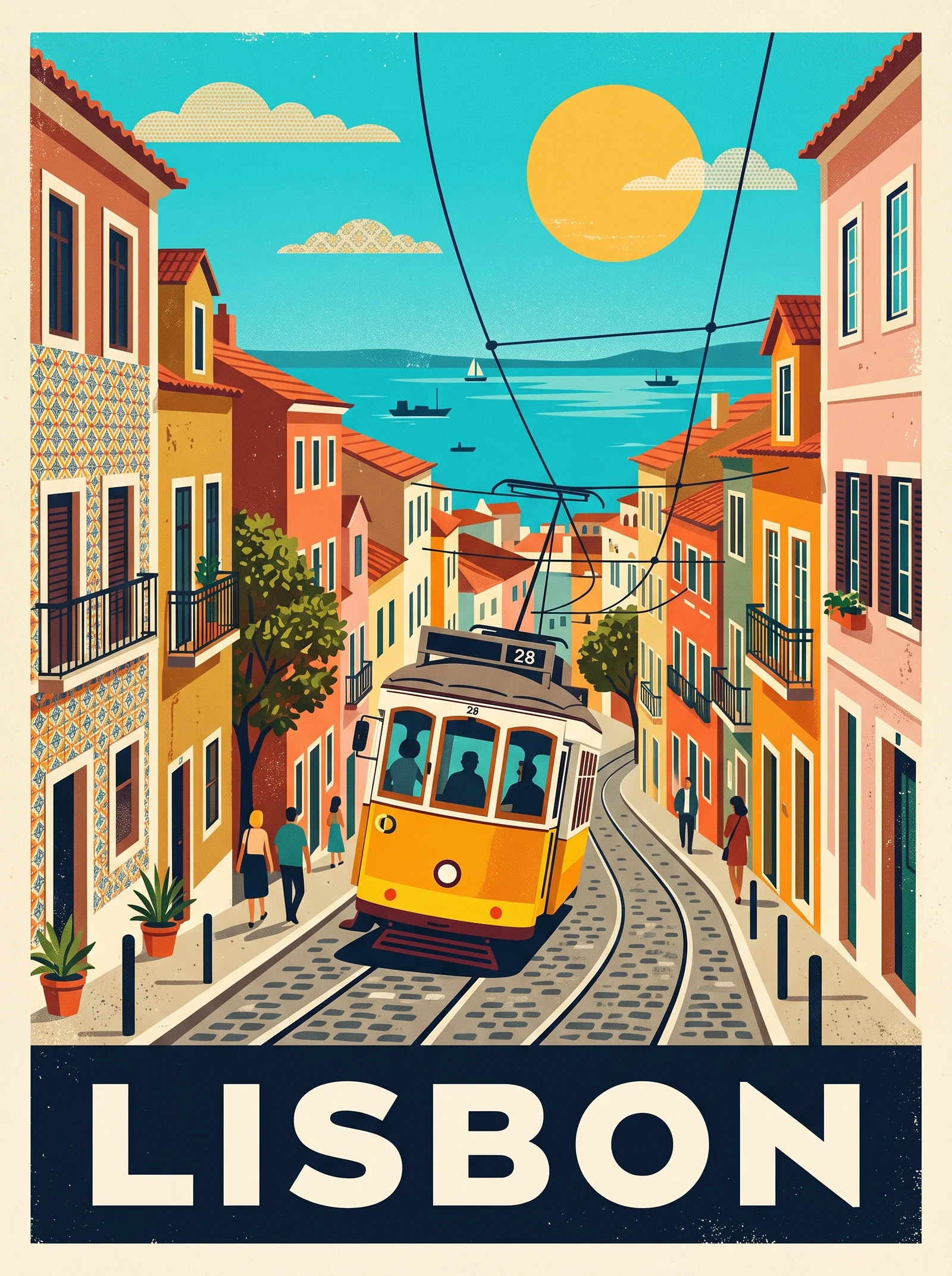 Retro Lisbon Poster — Nano Banana 2.1 example